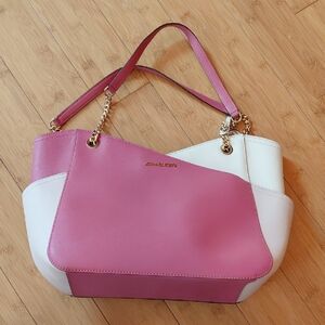 Michael Kors Two-Tone Pink and White Shoulder Bag